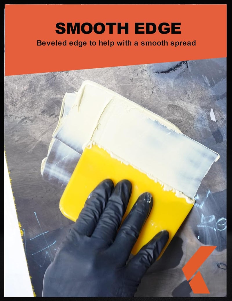 KREFINISH Body Filler Spreaders (Pack of 100) - 6" Yellow Reusable Plastic Spreader for Automotive Fillers, Putties, Glazes, Caulks and Paint - Image 4